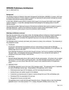 MPRIME Preliminary Architecture