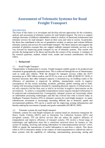 Assessment of Telematic Applications Systems for Road Freight