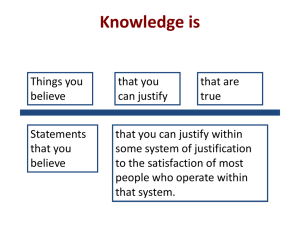 Knowledge is - Ways of Knowing
