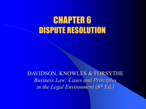 CHAPTER 6: DISPUTE RESOLUTION