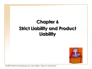 Chapter 005 - Product & Strict Liability