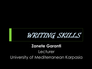 WRITING SKILLS Zanete Garanti