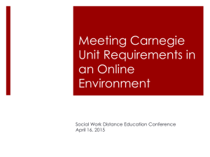 251 Meeting Carnegie Unit requirements in an online environment