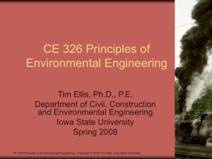 CE 326 Principles of Environmental Engineering
