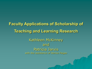 Faculty Applications of Scholarship of Teaching and Learning