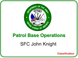 Patrol Base Operations