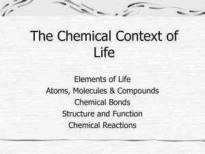 The Chemical Context of Life