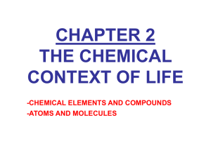 CHAPTER 2 THE CHEMICAL CONTEXT OF LIFE
