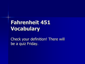 Fahrenheit 451 Vocabulary