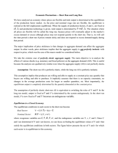 Lecture Notes: Short and Long run Equilibrium