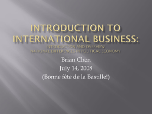 INTRODUCTION TO INTERNATIONAL BUSINESS