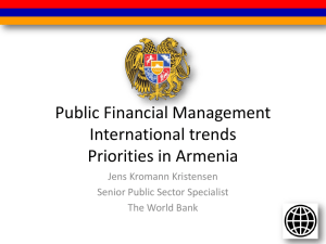 Public Financial Management Priorities in Armenia
