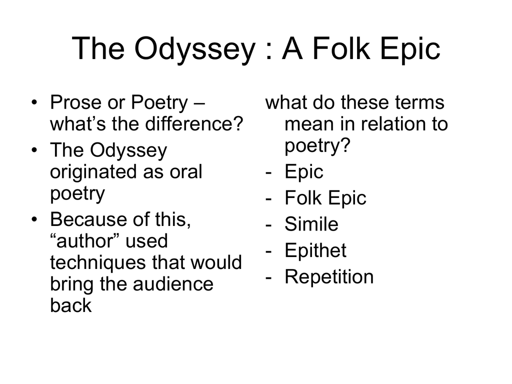 why is the odyssey an epic poem