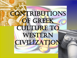 Contributions of Greek Culture to Western Civilization