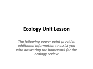 Ecology Unit Lesson 1