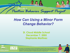 Using a Minor Form- St Cloud Middle