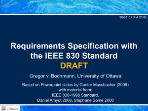 Requirements documentation standards - IEEE-830