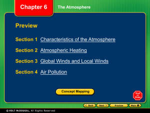 Section 1 Characteristics of the Atmosphere Chapter 6