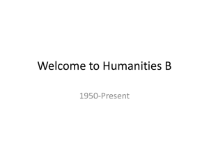 Welcome to Humanities B - Arts and Humanities