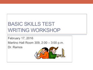 BASIC SKILLS TEST WRITING WORKSHOP