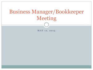 Business Manager/Bookkeeper Meeting