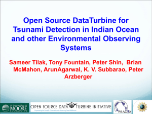 Open Source DataTurbine for Tsunami Detection in Indian Ocean