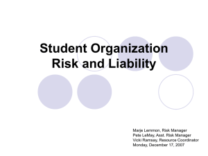 Student Organizations and Risk Management
