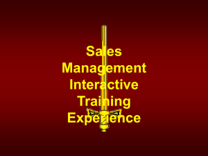 Sales Management Interactive Training Experience