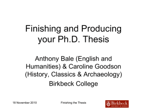 Writing the Ph.D. Thesis