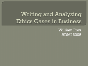 Writing and Analyzing Ethics Cases in Business