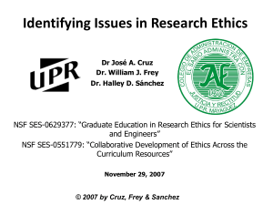 Research Ethics - The Connexions Project