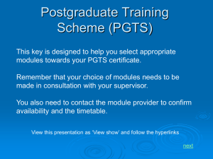 Postgraduate Training Scheme