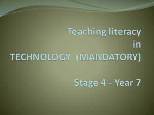 Teaching literacy in TECHNOLOGY (MANDATORY) Stage 4