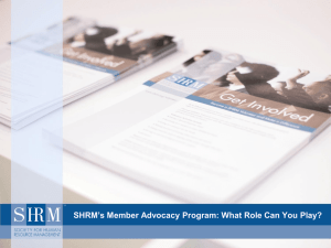 SHRM's Member Advocacy Program