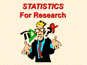 STATISTICS For Research - John C. Fremont High School