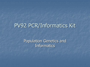 PV92 PCR Population Genetics