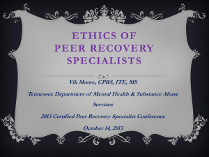 Ethics in peer services