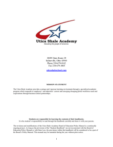 Dear Student, - Utica Shale Academy