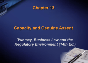 Chapter 13 Capacity and Genuine Assent