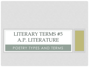 Literary Terms #5 - AP English Literature and Composition