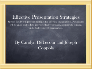 Effective Presentation Strategies Fall 2010