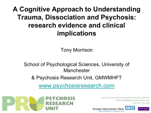 A Cognitive Approach to Understanding Trauma, Dissociation and