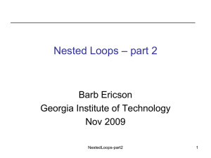 11-NestedLoops-part2 - Coweb - Georgia Institute of Technology