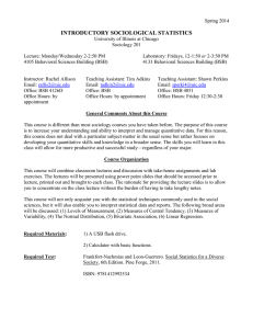 Sociological Statistics