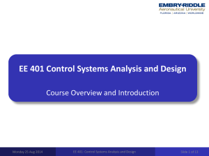 EE 401 Control Systems Analysis and Design