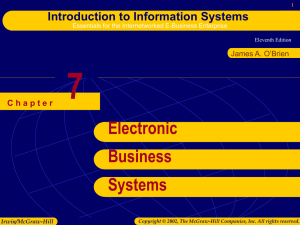 Chapter 7: Electronic Business Systems