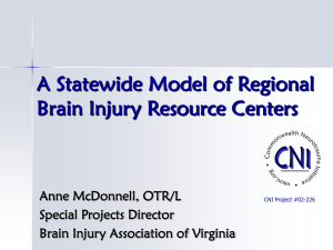 A Statewide Model of Regional Brain Injury Resource Centers CNI