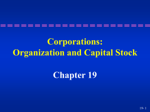 Corporations: Organization and Capital Stock