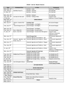 Unit 10 Schedule