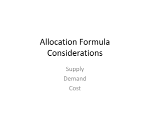 Allocation Formula Considerations